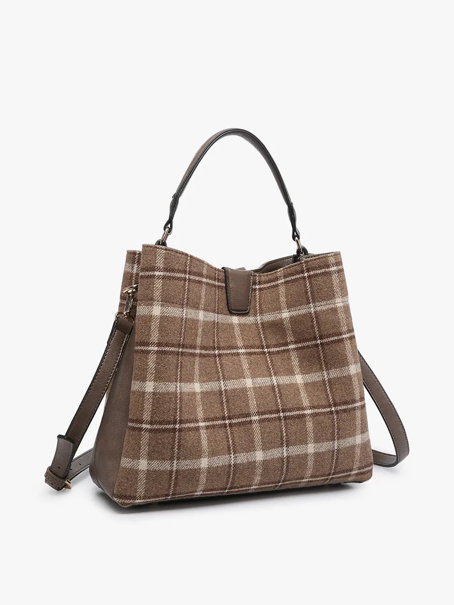 Tati Vegan Plaid Satchel sold by Jen & Co. product image thumbnail 2