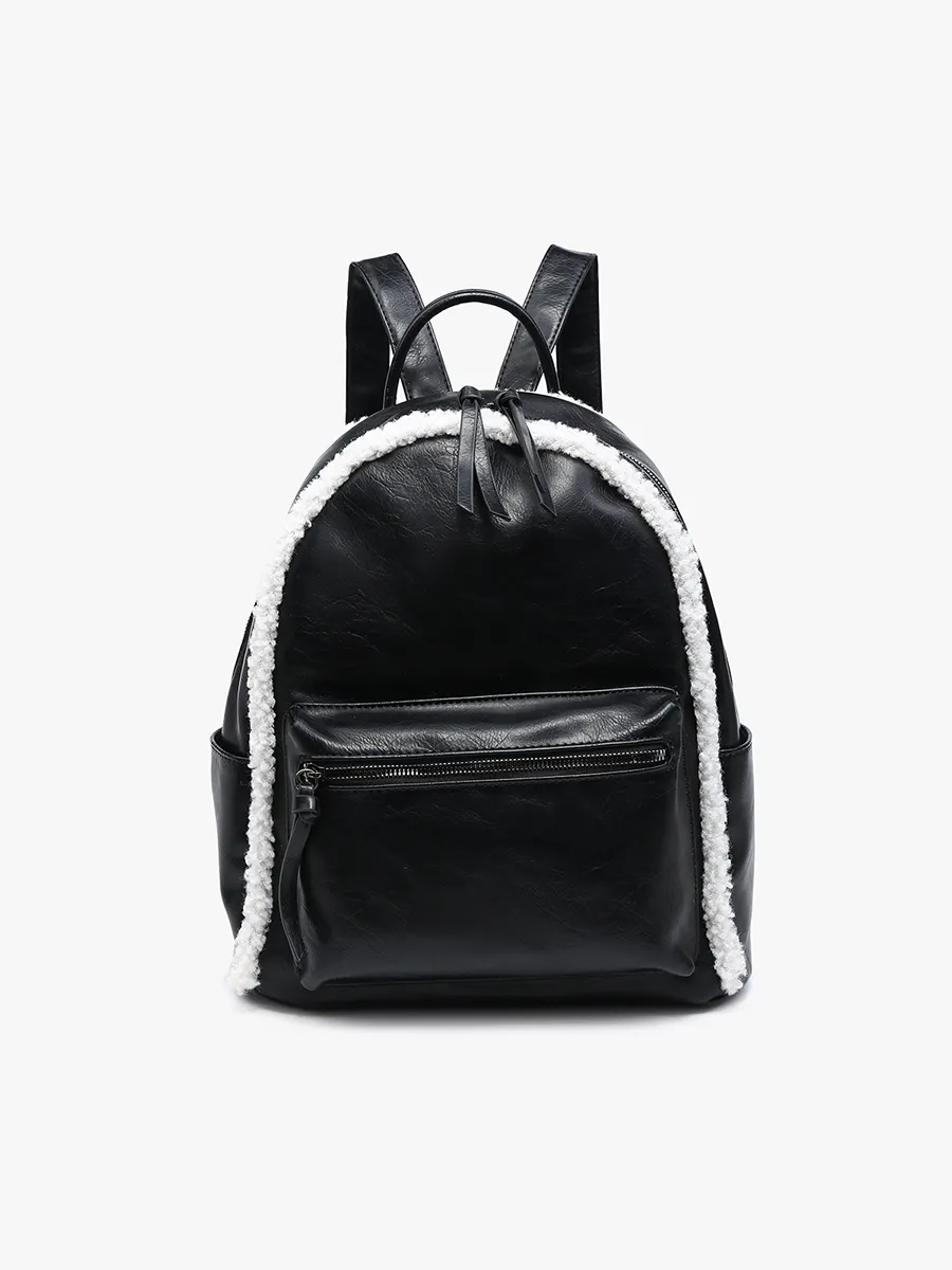 Bria Vegan Sherpa Trim Backpack sold by Jen & Co. product image thumbnail 5