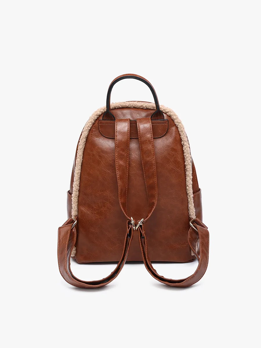 Bria Vegan Sherpa Trim Backpack sold by Jen & Co. product image thumbnail 3
