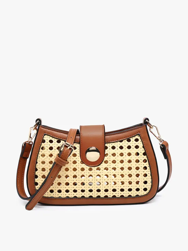 Miller Vegan Rattan Crossbody sold by Jen & Co.