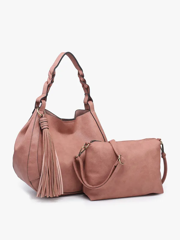 Eloise Vegan Large Tassel Hobo made by Jen & Co.
