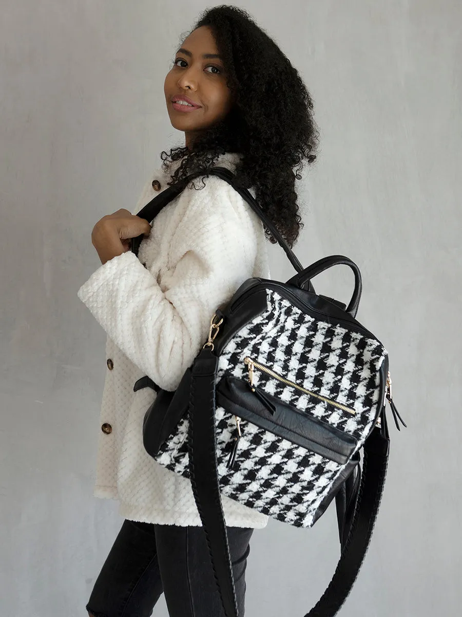 Amelia Vegan Houndstooth Backpack sold by Jen & Co. product image thumbnail 3