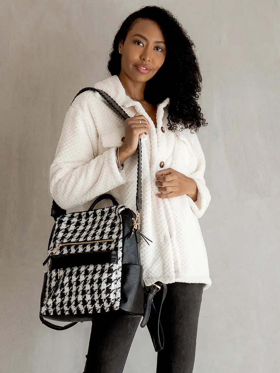 Amelia Vegan Houndstooth Backpack sold by Jen & Co. product image thumbnail 4