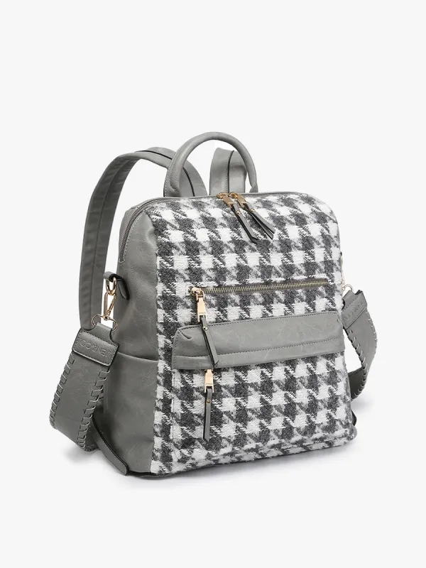 Amelia Vegan Houndstooth Backpack sold by Jen & Co.