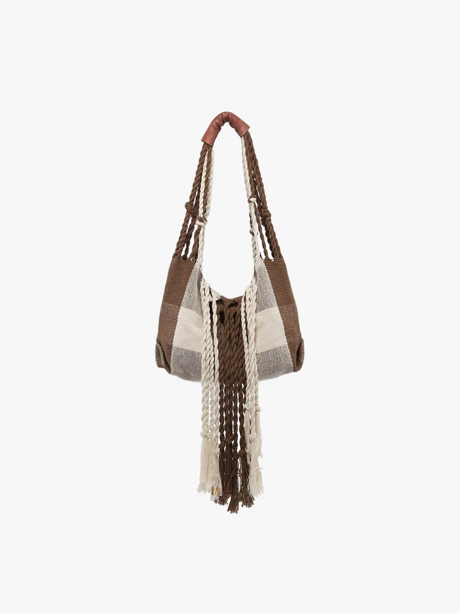 June Plaid Woven Satchel sold by Jen & Co. product image thumbnail 3