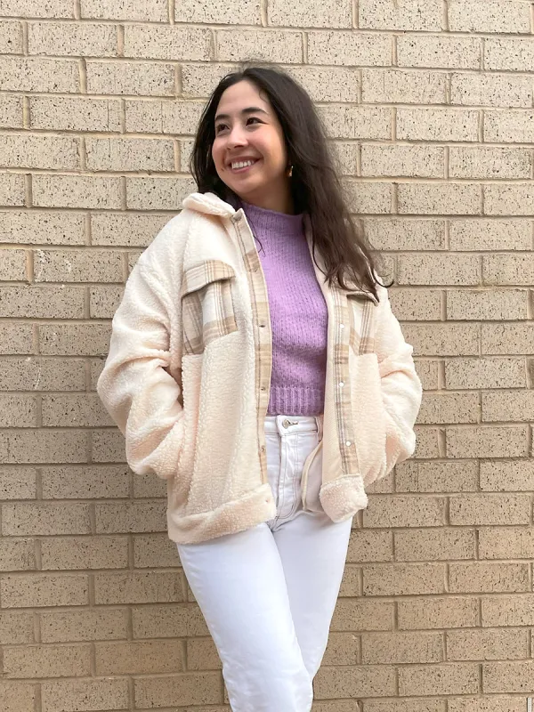 Dora Plaid Accent Shacket sold by Jen & Co.