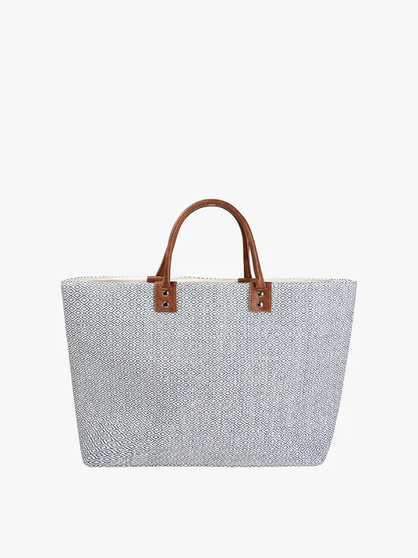 Hazel Vegan Aztec Straw Tote sold by Jen & Co.