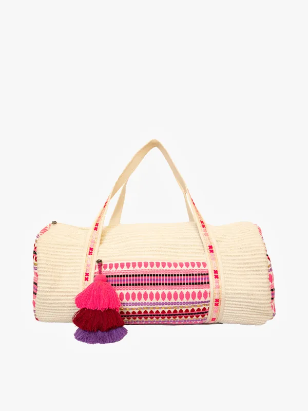 Anastasia Patterned Weekender sold by Jen & Co.