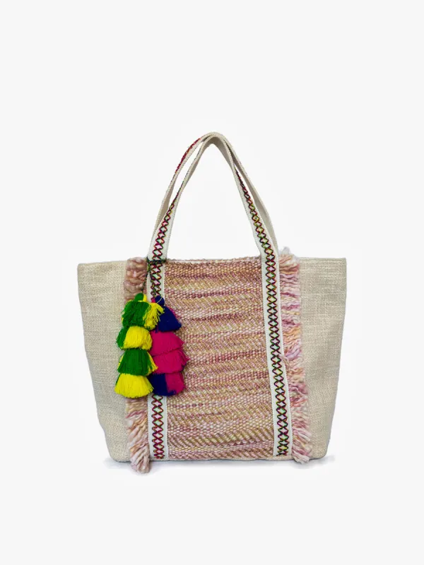 Love Fringed Cotton Tote sold by Jen & Co.