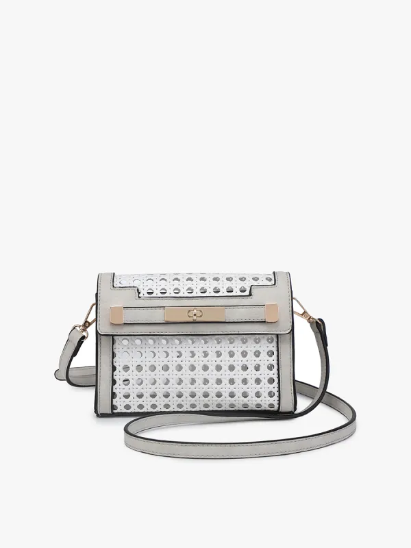 Etta Vegan Rattan Crossbody sold by Jen & Co.