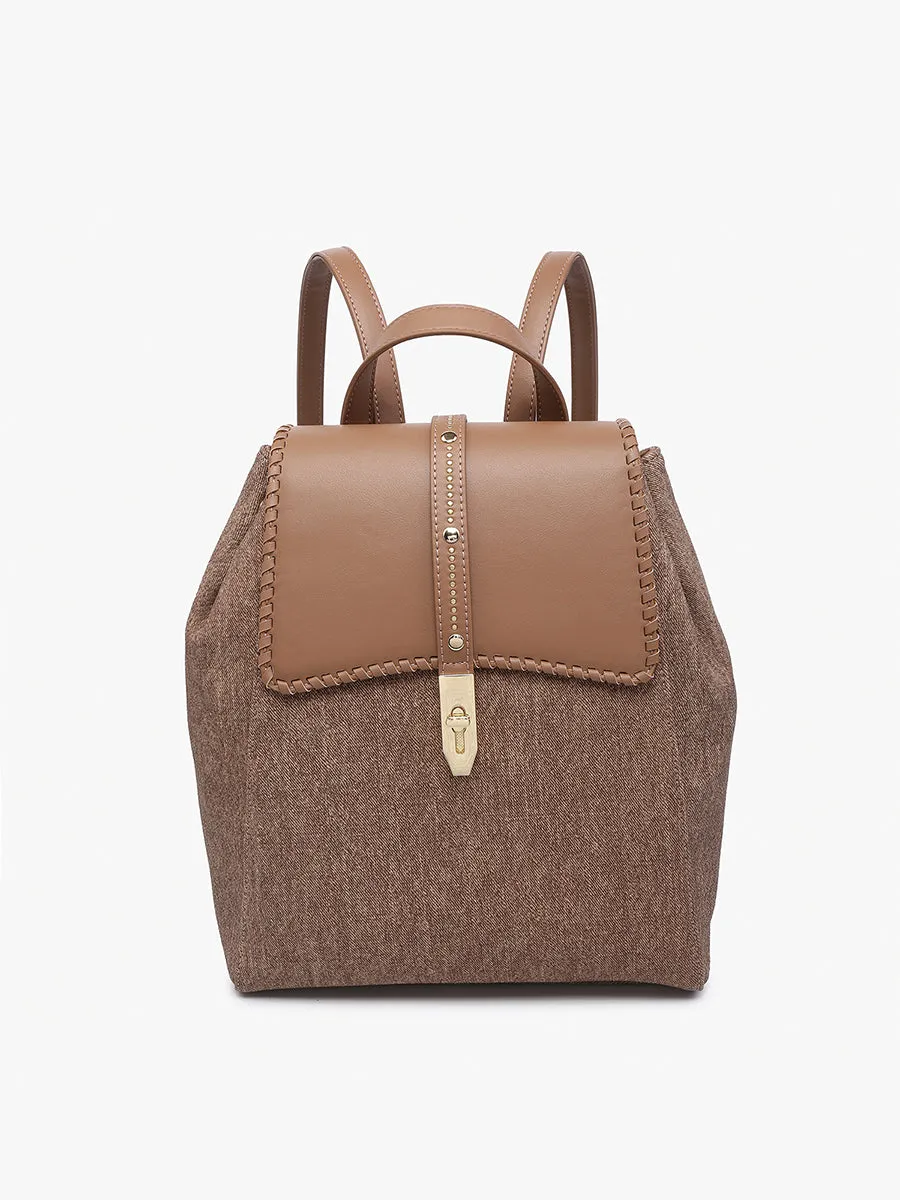 Olive Denim Backpack sold by Jen & Co. product image thumbnail 2