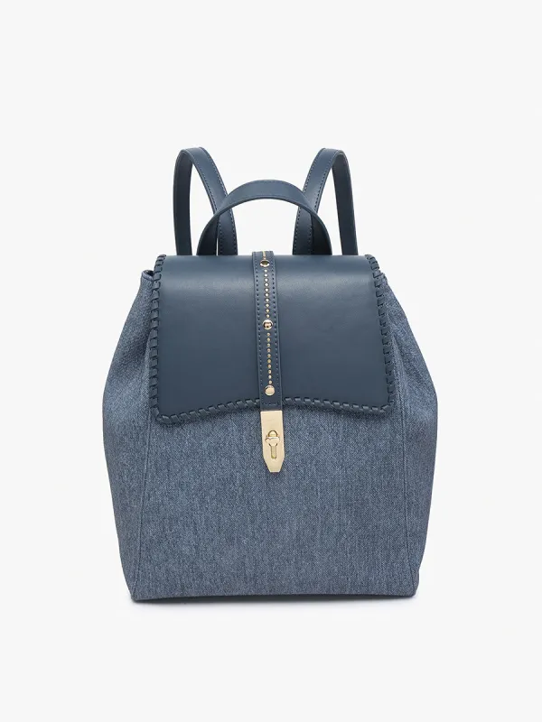 Olive Denim Backpack made by Jen & Co.