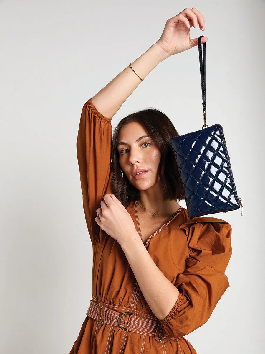 Riley Vegan High Gloss Quilted Crossbody sold by Jen & Co. product image thumbnail 4