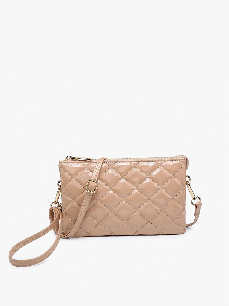 Riley Vegan High Gloss Quilted Crossbody sold by Jen & Co.