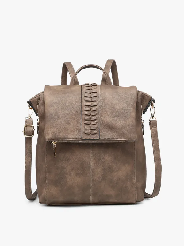 Vivian Vegan Distressed Backpack made by Jen & Co.