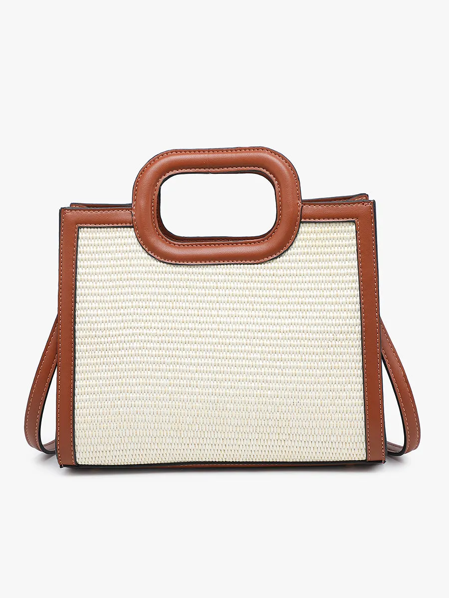 Aubrey Vegan Straw Satchel sold by Jen & Co.