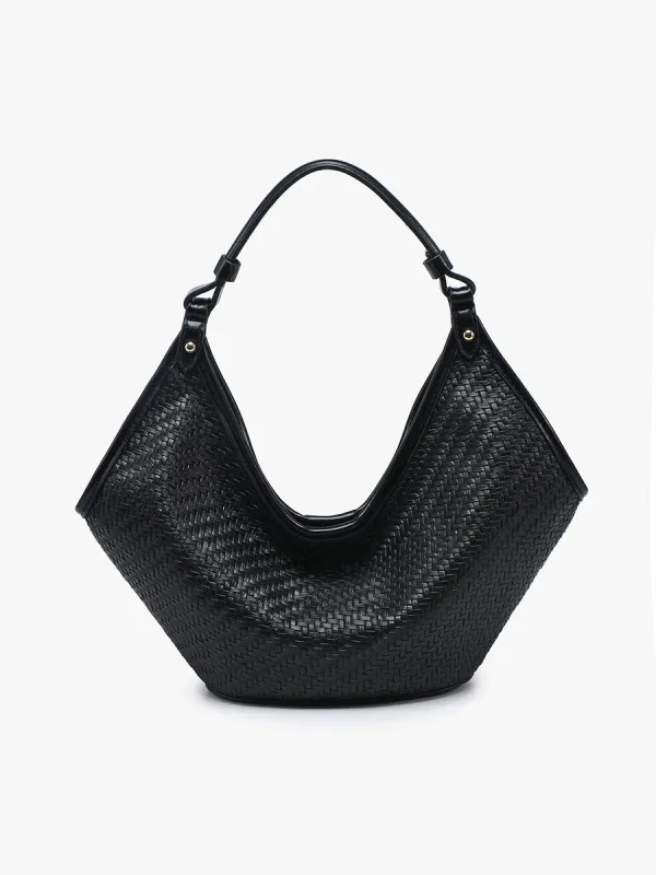 Jade Vegan Faux Woven Hobo made by Jen & Co.