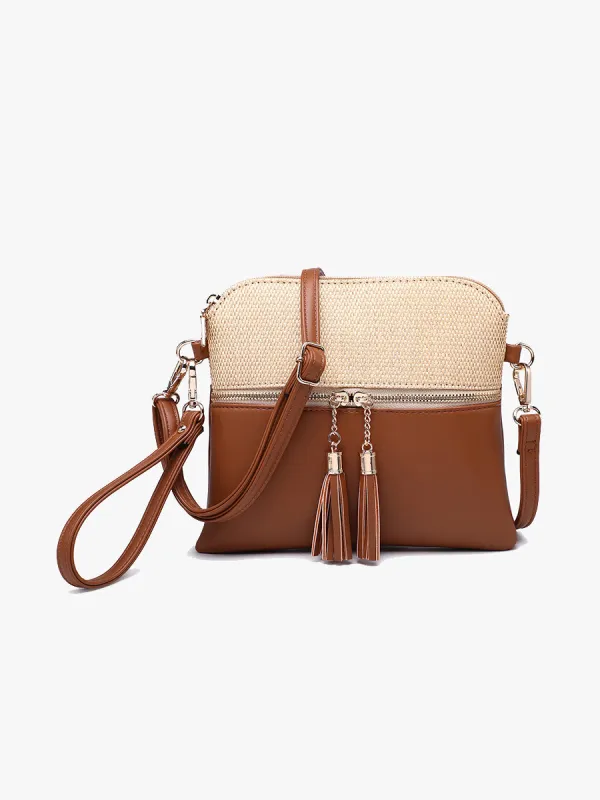 Tara Vegan Micro Straw Crossbody made by Jen & Co.