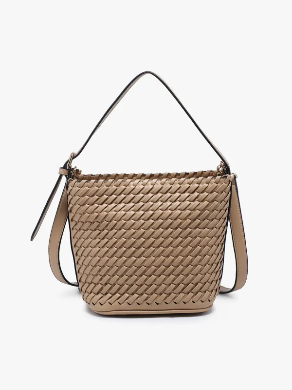 Emerson Vegan Woven Bucket Bag made by Jen & Co.