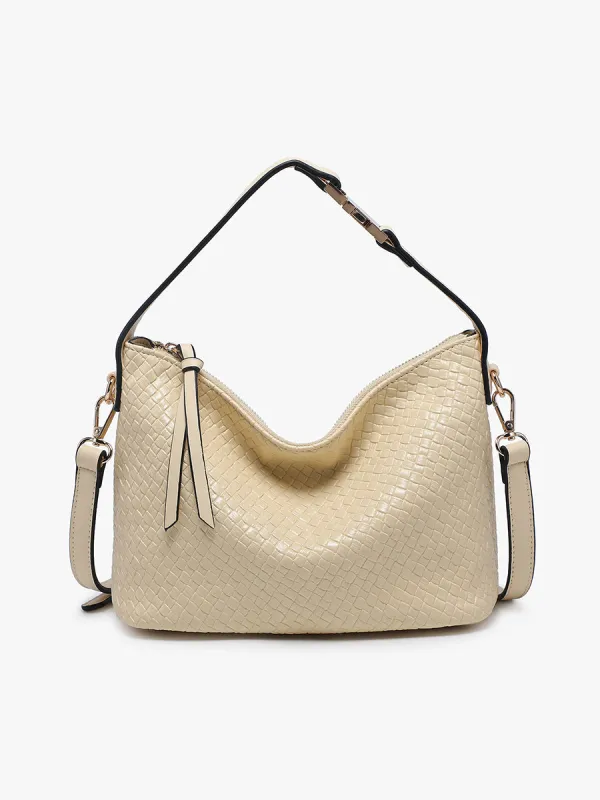 Kinsley Vegan Faux Woven Satchel made by Jen & Co.