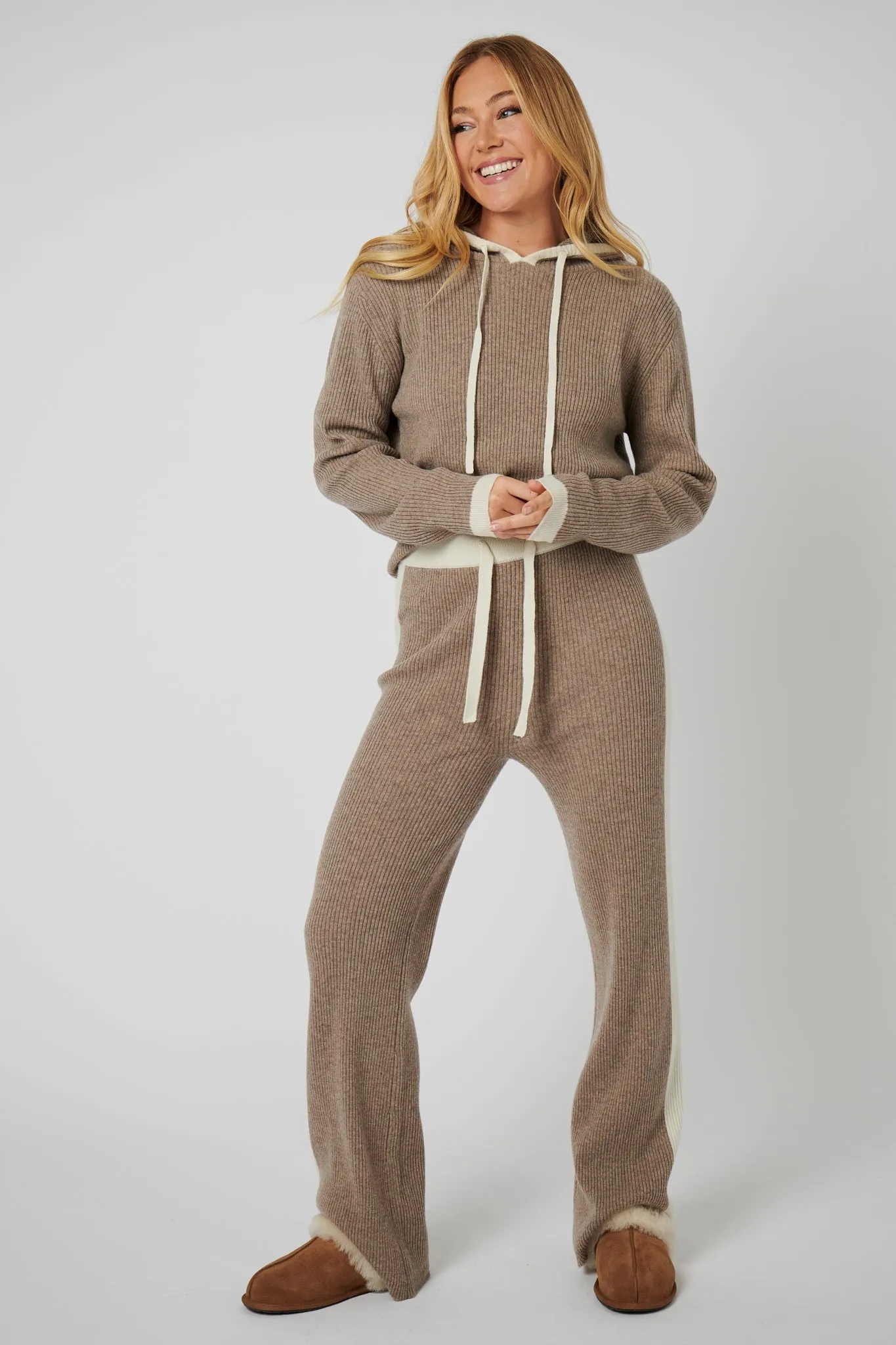 Wide Leg Cashmere Pants - Oat / White sold by My Sunday Ski product image thumbnail 5