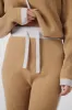 Wide Leg Cashmere Pants - Camel / Pearl Grey sold by My Sunday Ski