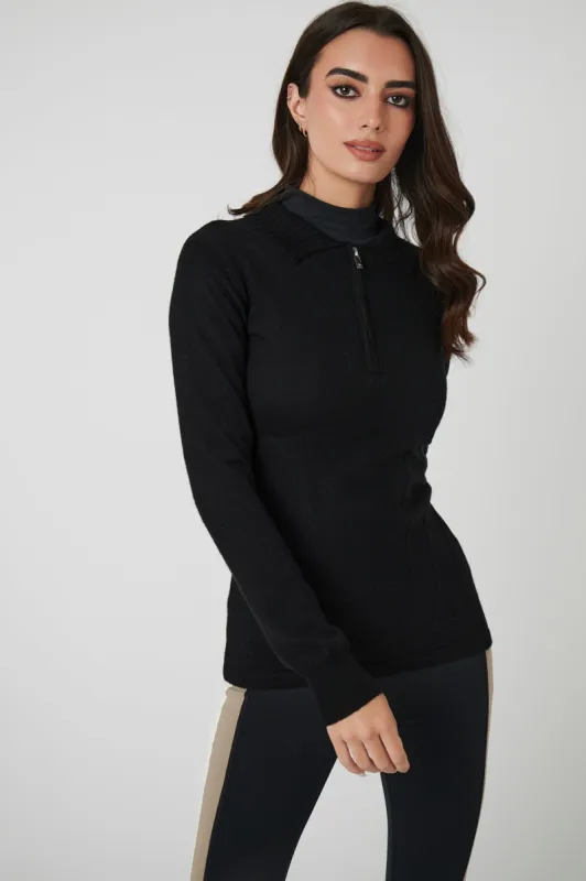 Contour Merino Mid Layer Top - Black sold by My Sunday Ski