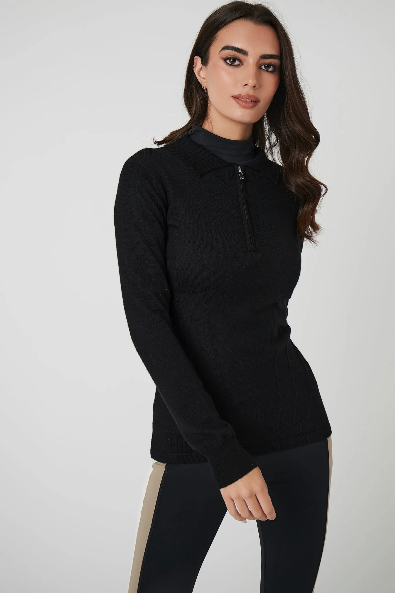 Contour Merino Mid Layer Top - Black sold by My Sunday Ski