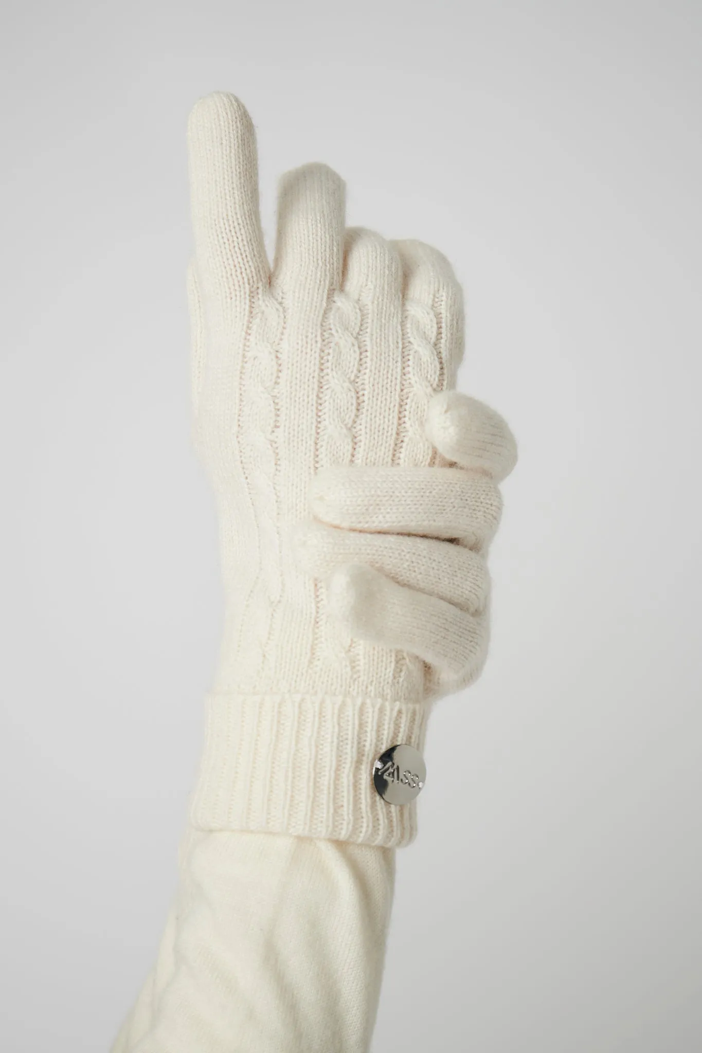 Cashmere Cable Gloves - Cream sold by My Sunday Ski