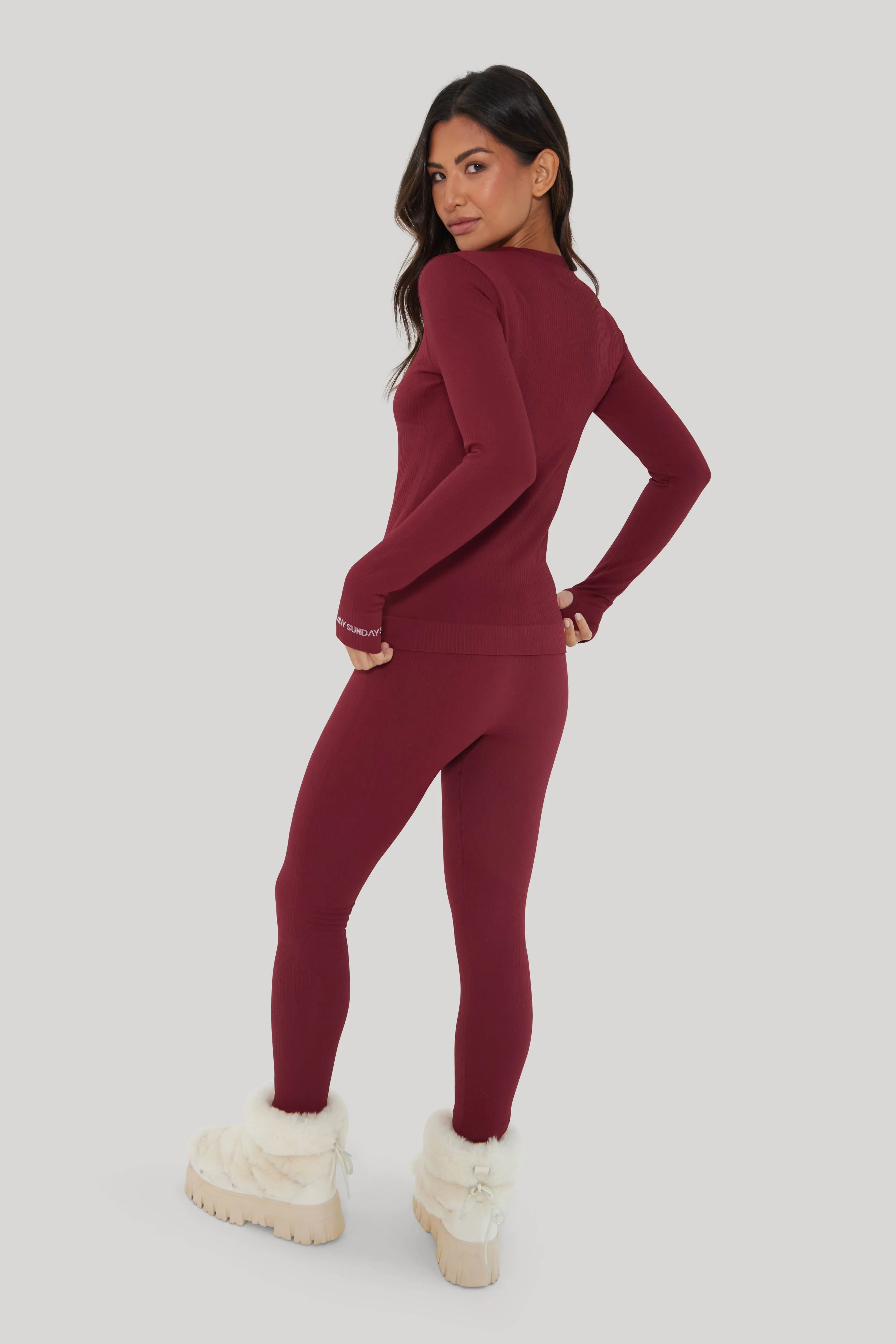 Ribbed Base Layer Set - Cabernet sold by My Sunday Ski product image thumbnail 4