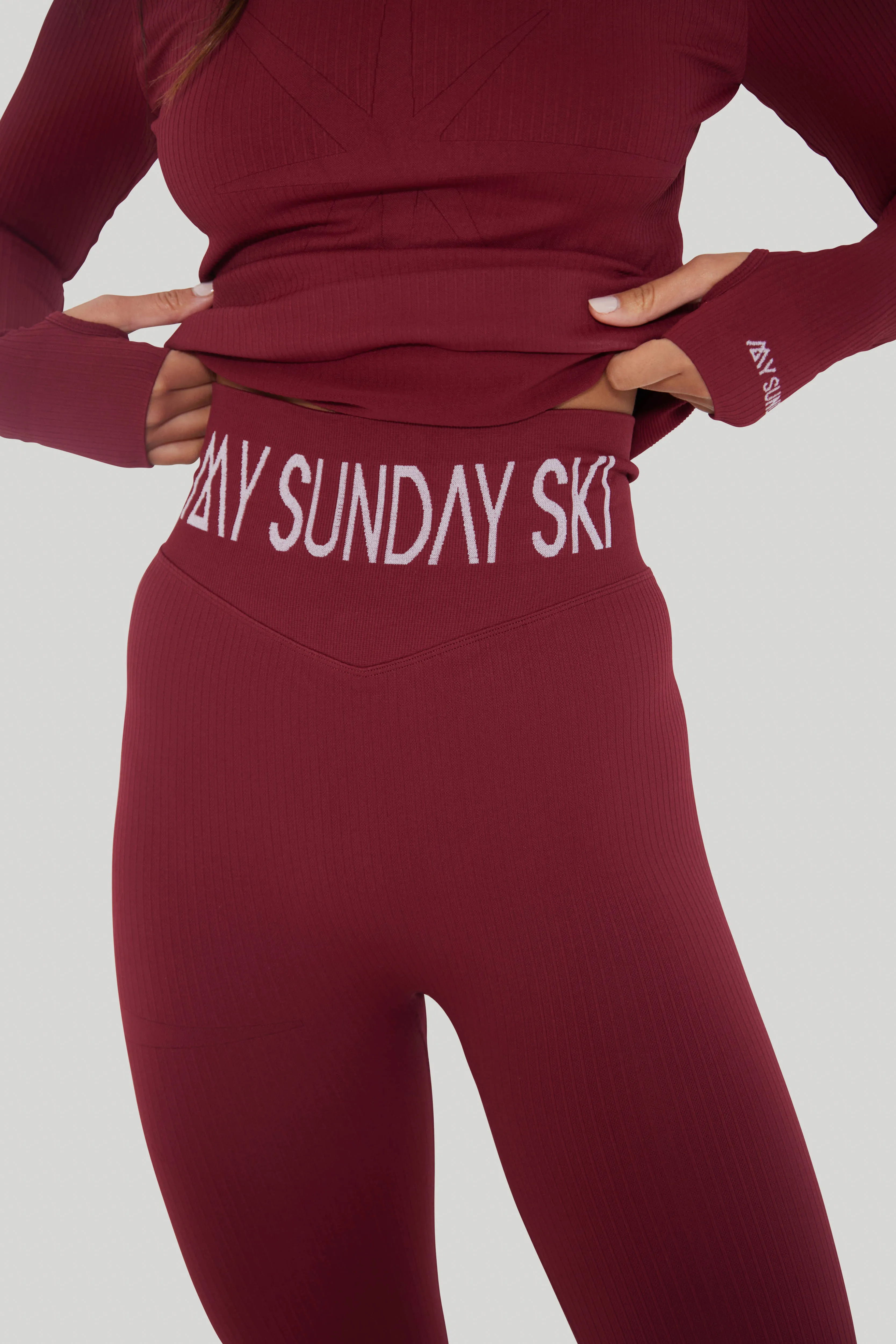 Ribbed Base Layer Set - Cabernet sold by My Sunday Ski product image thumbnail 3