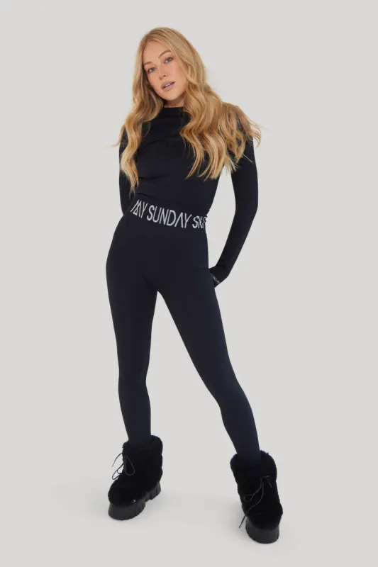 Ribbed Base Layer Set - Black sold by My Sunday Ski