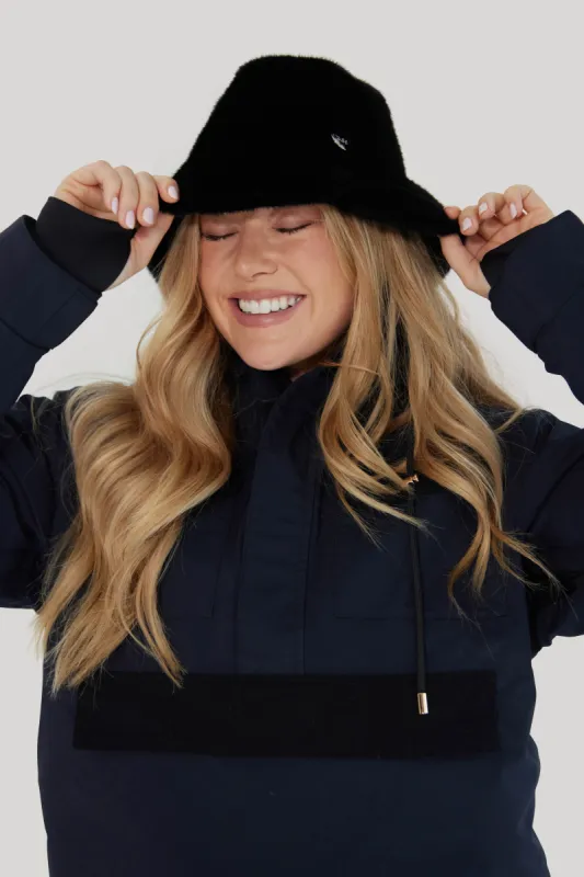 Mink Faux Fur Bucket Hat - Black sold by My Sunday Ski