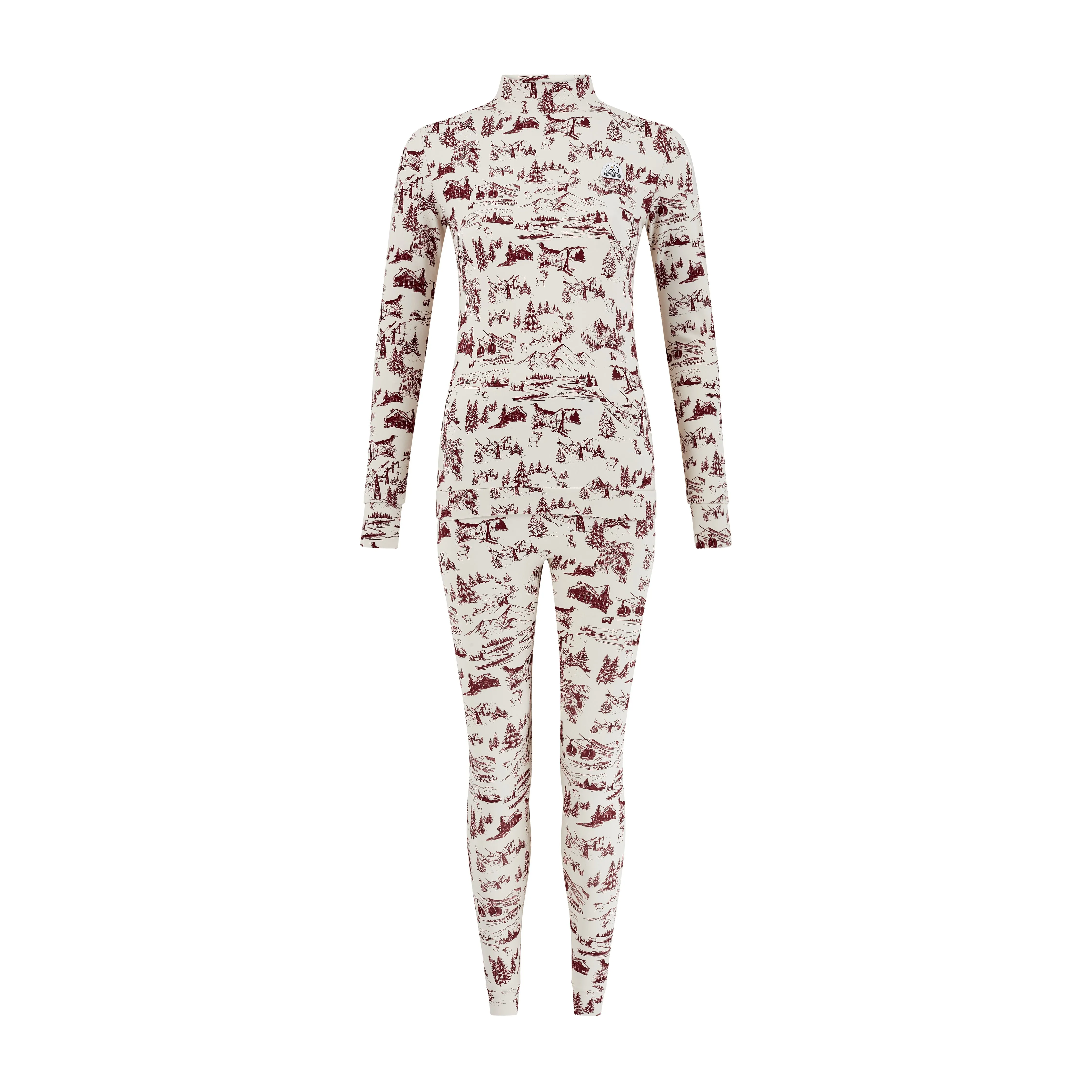 Toile de Jouy Base Layer Set - Cabernet sold by My Sunday Ski product image thumbnail 5