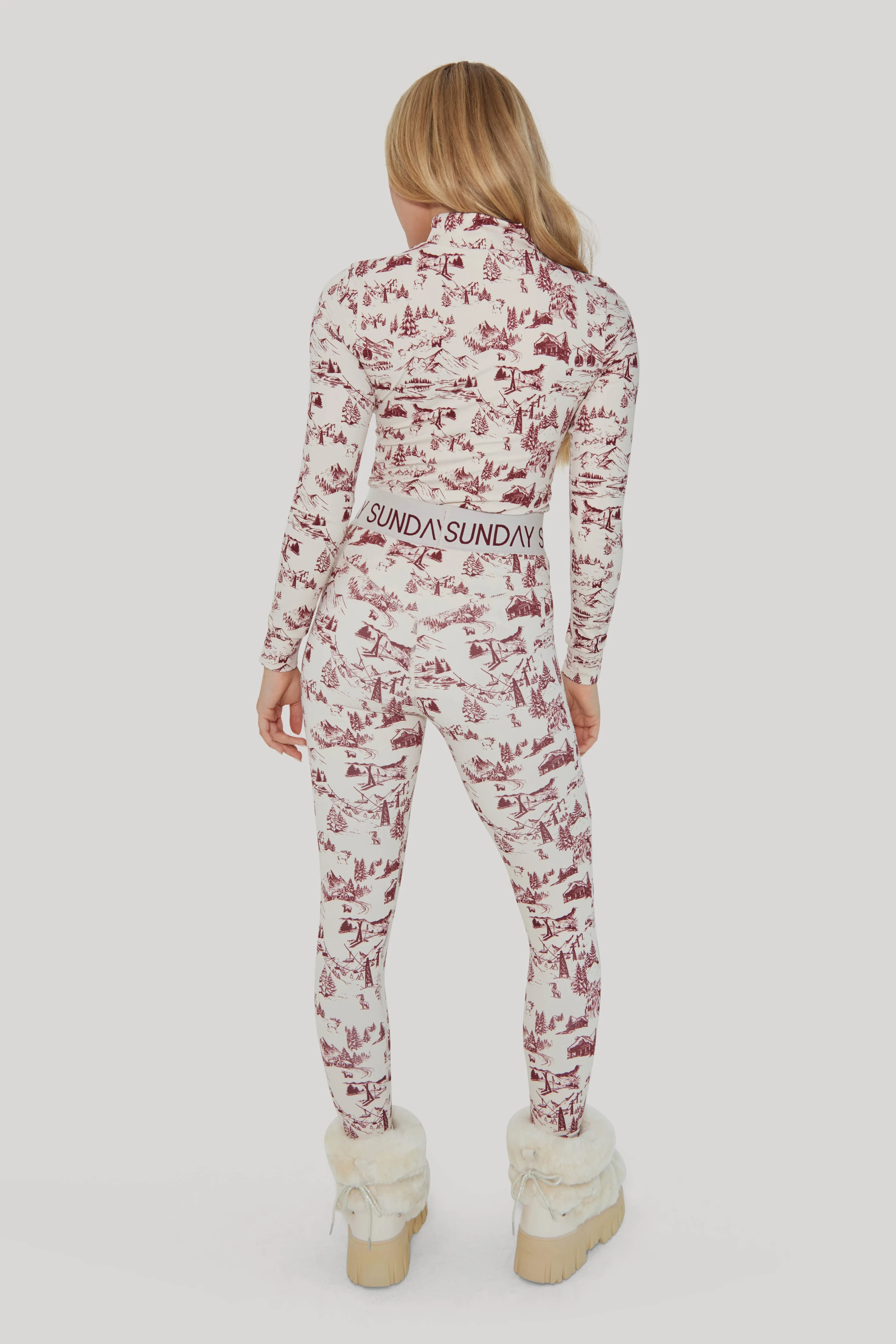 Toile de Jouy Base Layer Set - Cabernet sold by My Sunday Ski product image thumbnail 4