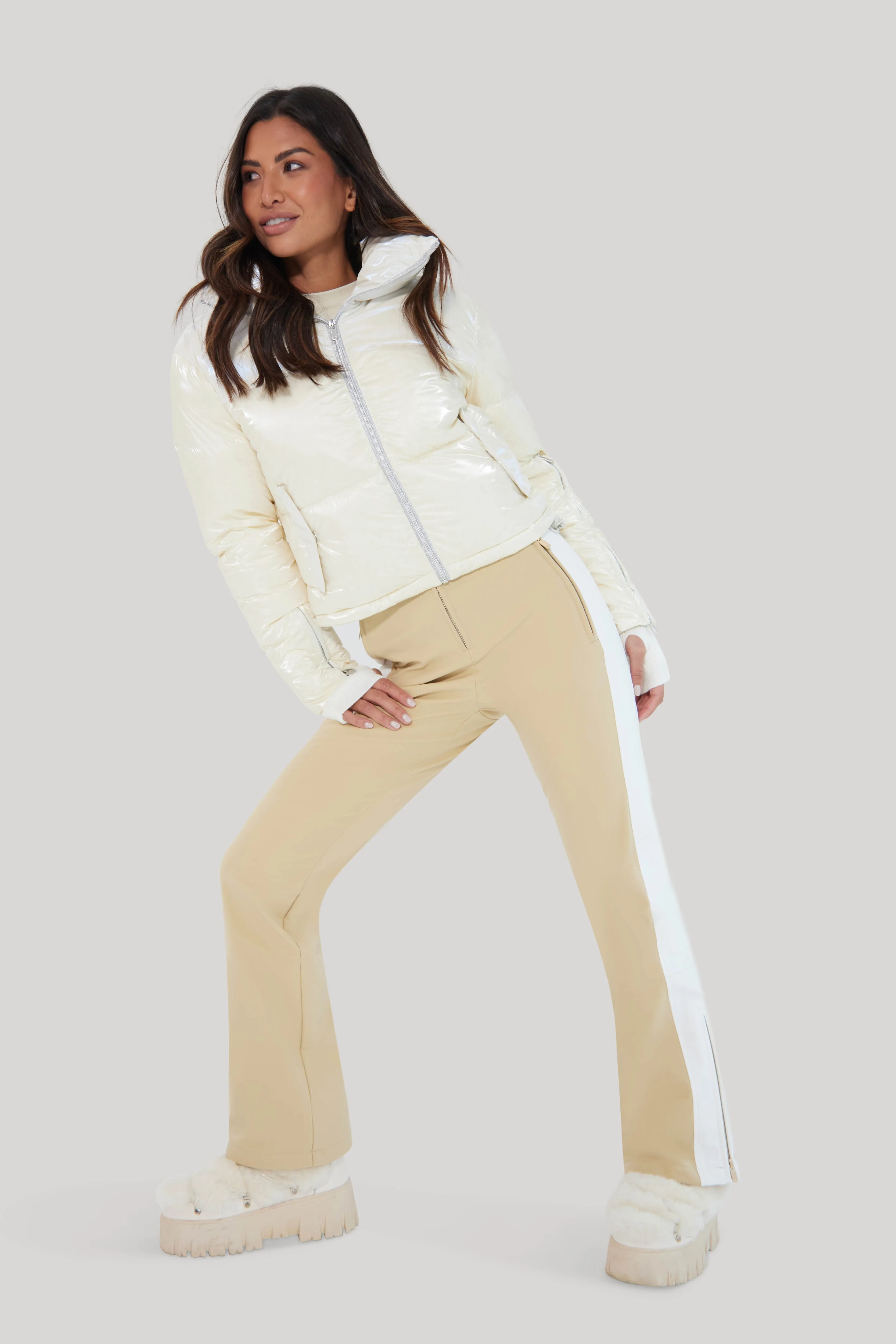 Stripe Perfect Ski Pant - Camel / White sold by My Sunday Ski product image thumbnail 2