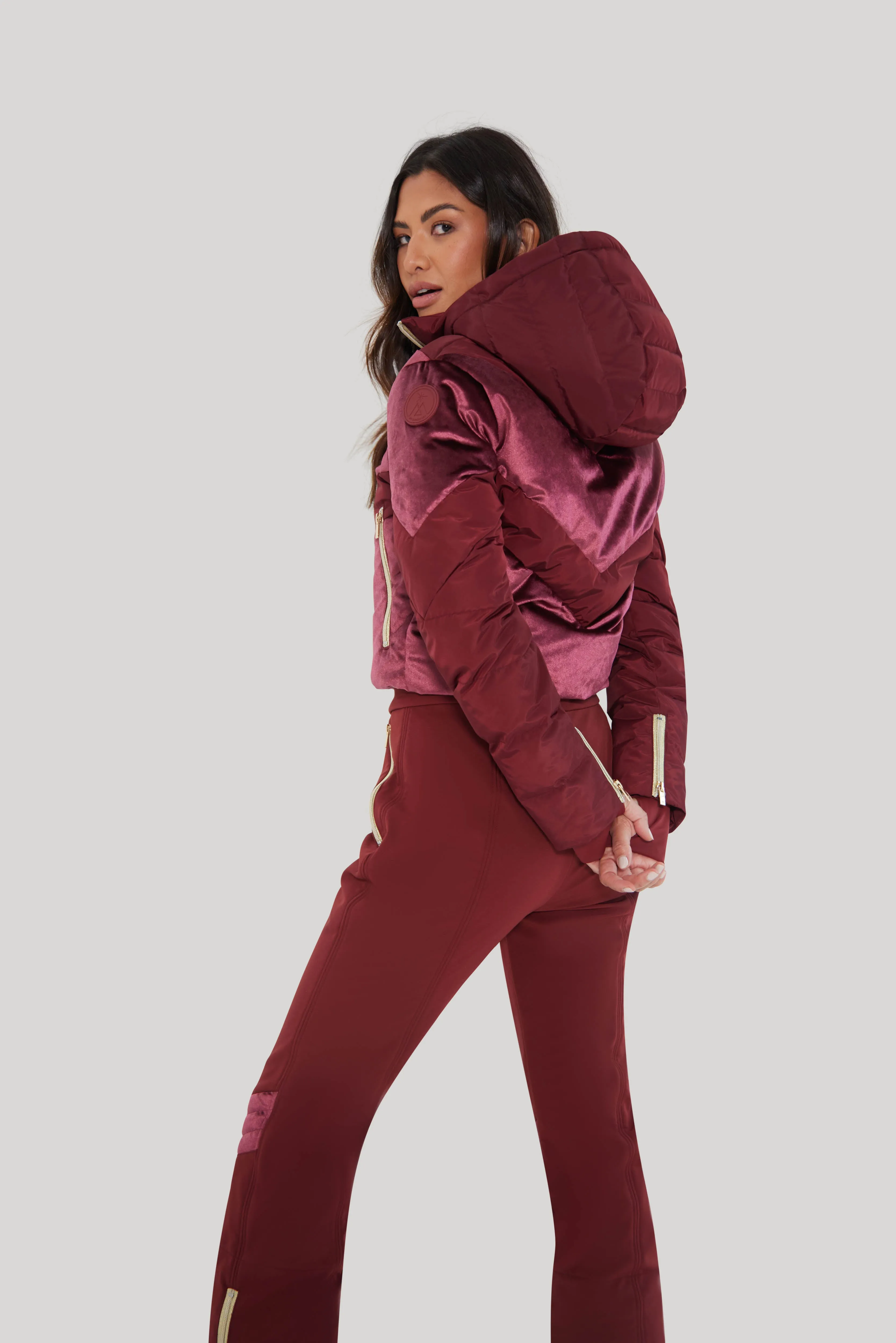 Chevron Ski Suit - Cabernet Velvet sold by My Sunday Ski product image thumbnail 4