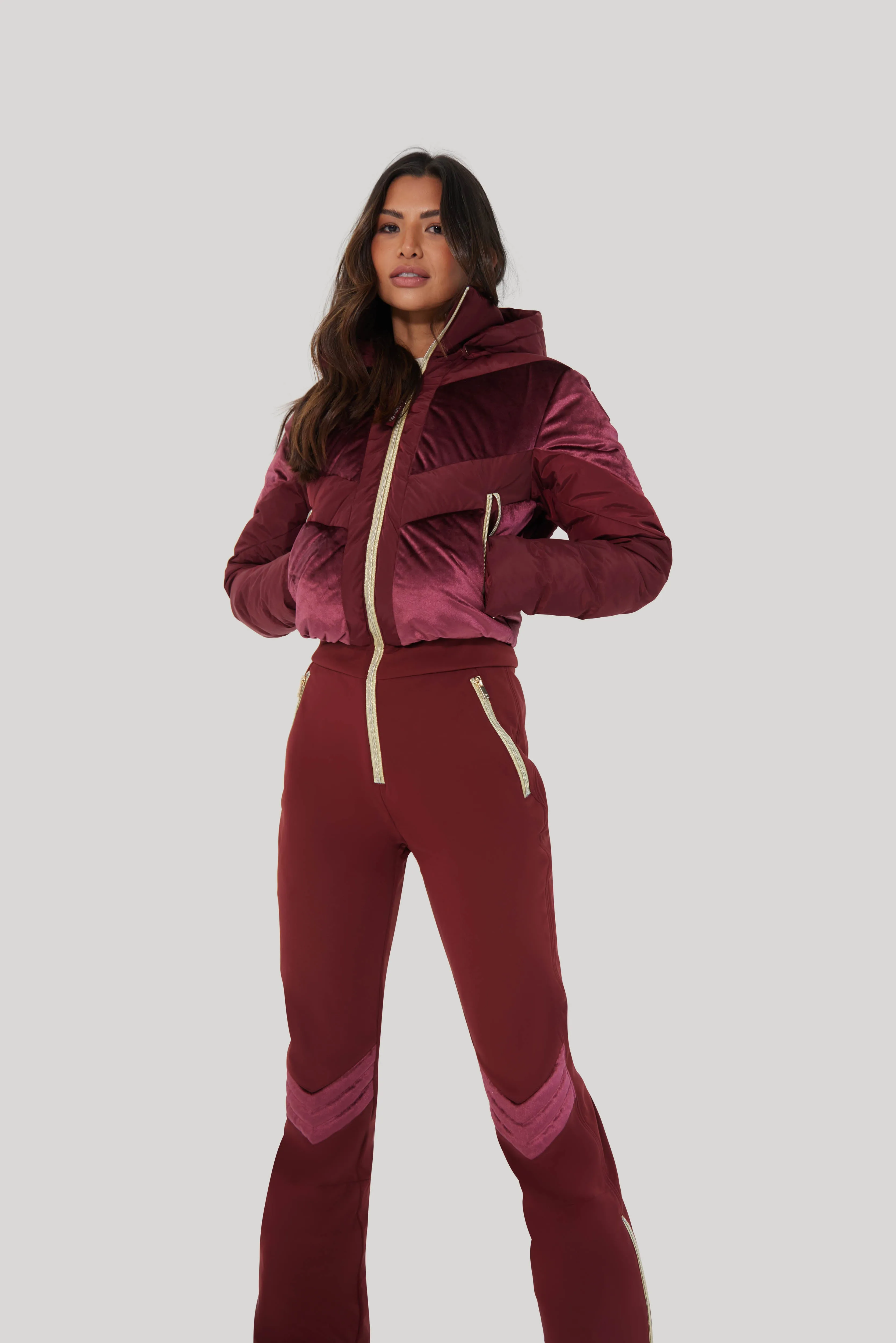 Chevron Ski Suit - Cabernet Velvet sold by My Sunday Ski product image thumbnail 3