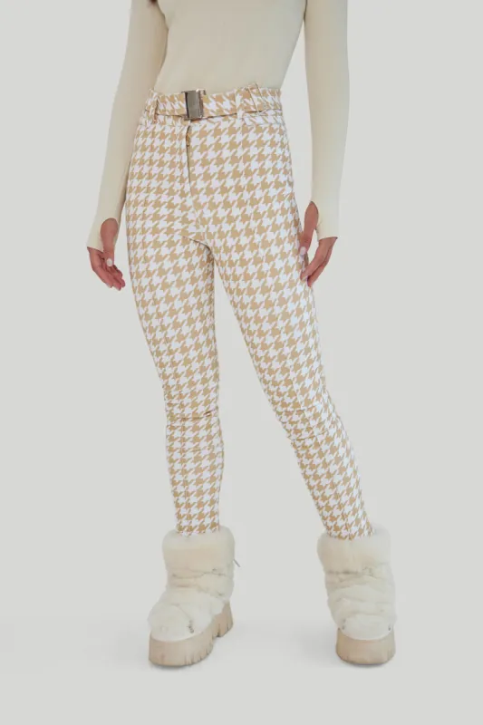 Slalom Ski Pants - Nude Houndstooth sold by My Sunday Ski