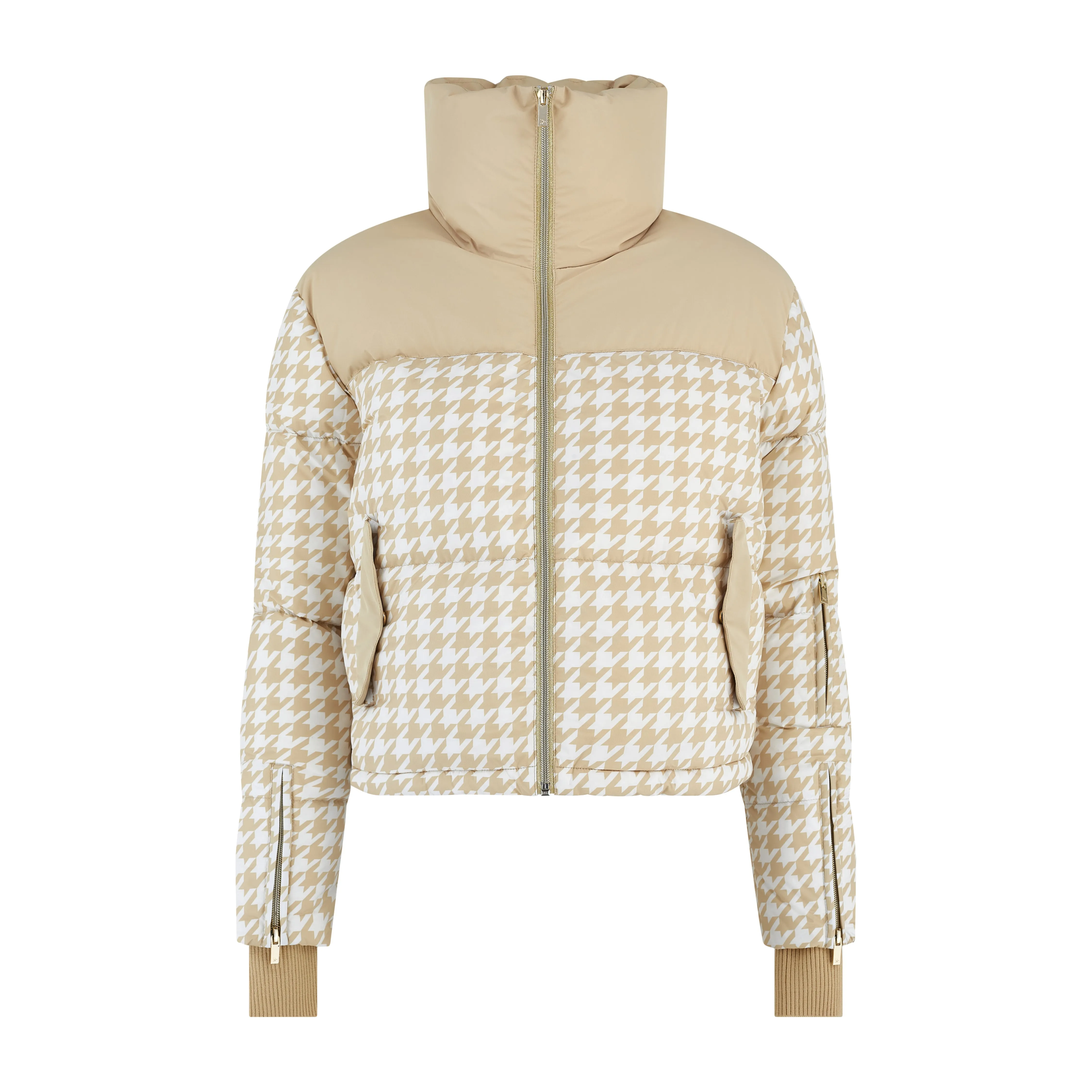 Cropped Bomber Ski Jacket – Nude Houndstooth sold by My Sunday Ski product image thumbnail 4