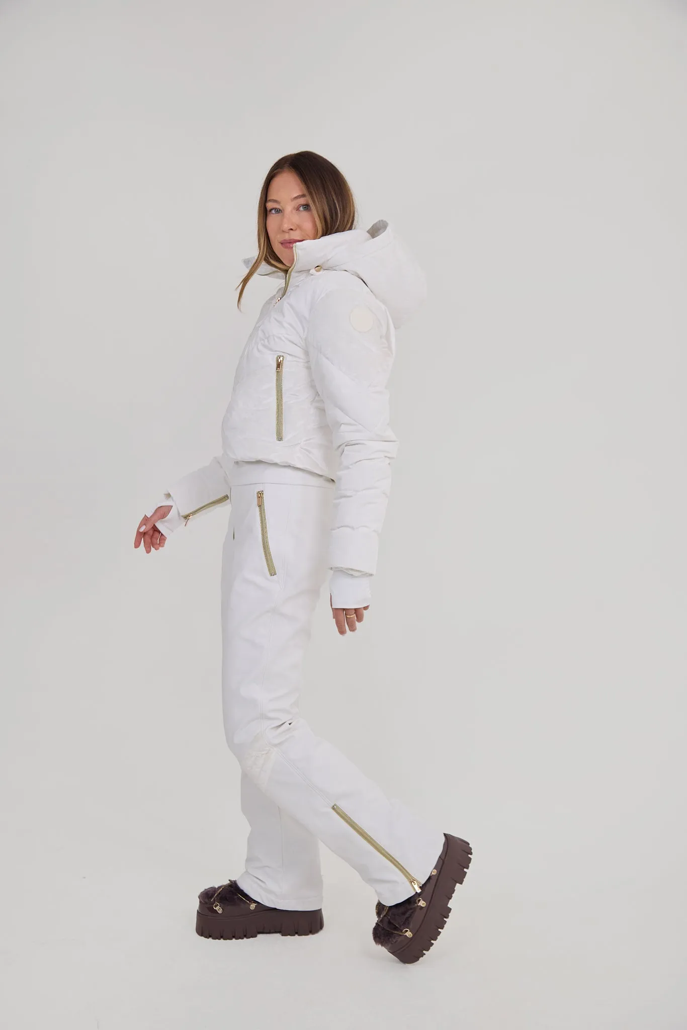 Chevron Ski Suit - White Velvet sold by My Sunday Ski product image thumbnail 3