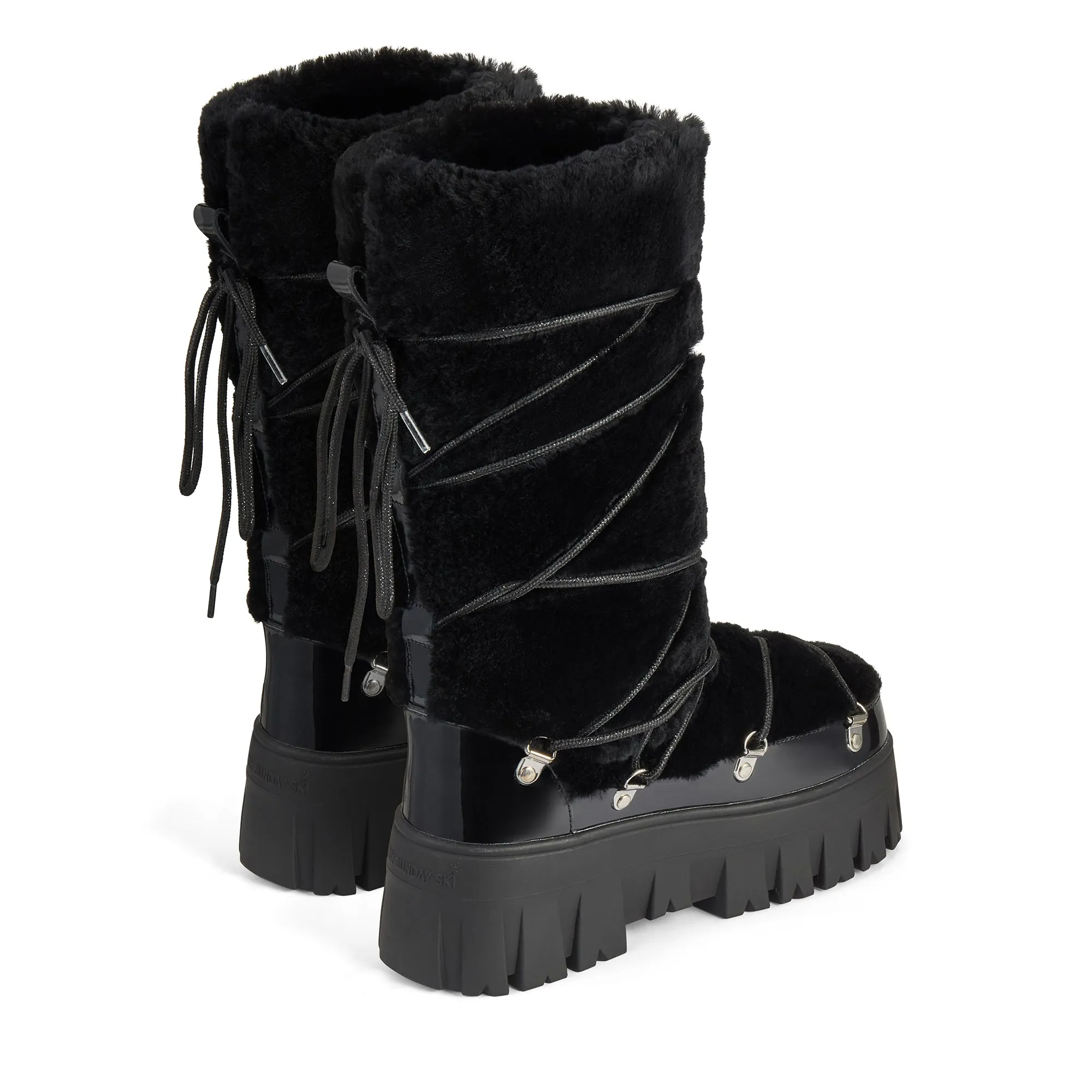 Lug Tread Shearling Snow Boots - Tall Black sold by My Sunday Ski product image thumbnail 5