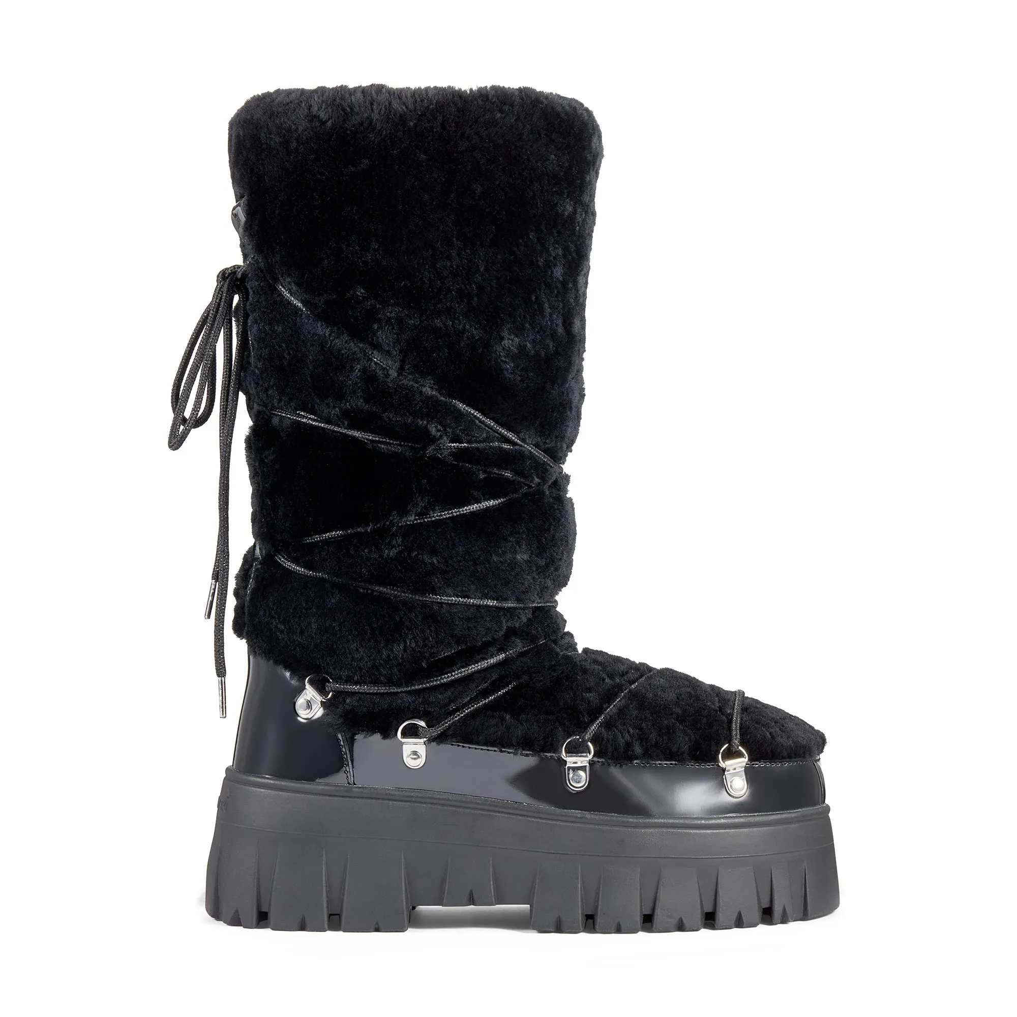 Lug Tread Shearling Snow Boots - Tall Black sold by My Sunday Ski product image thumbnail 3