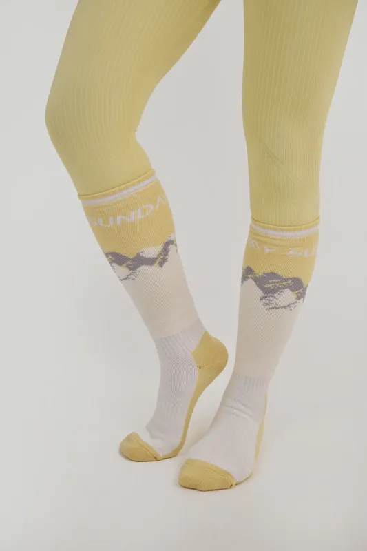 Merino Blend Performance Ski Sock - Yellow sold by My Sunday Ski