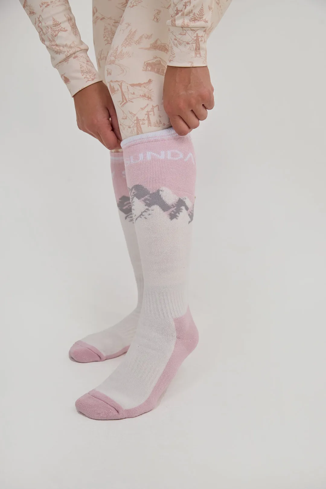Merino Blend Performance Ski Sock - Pink sold by My Sunday Ski product image thumbnail 3