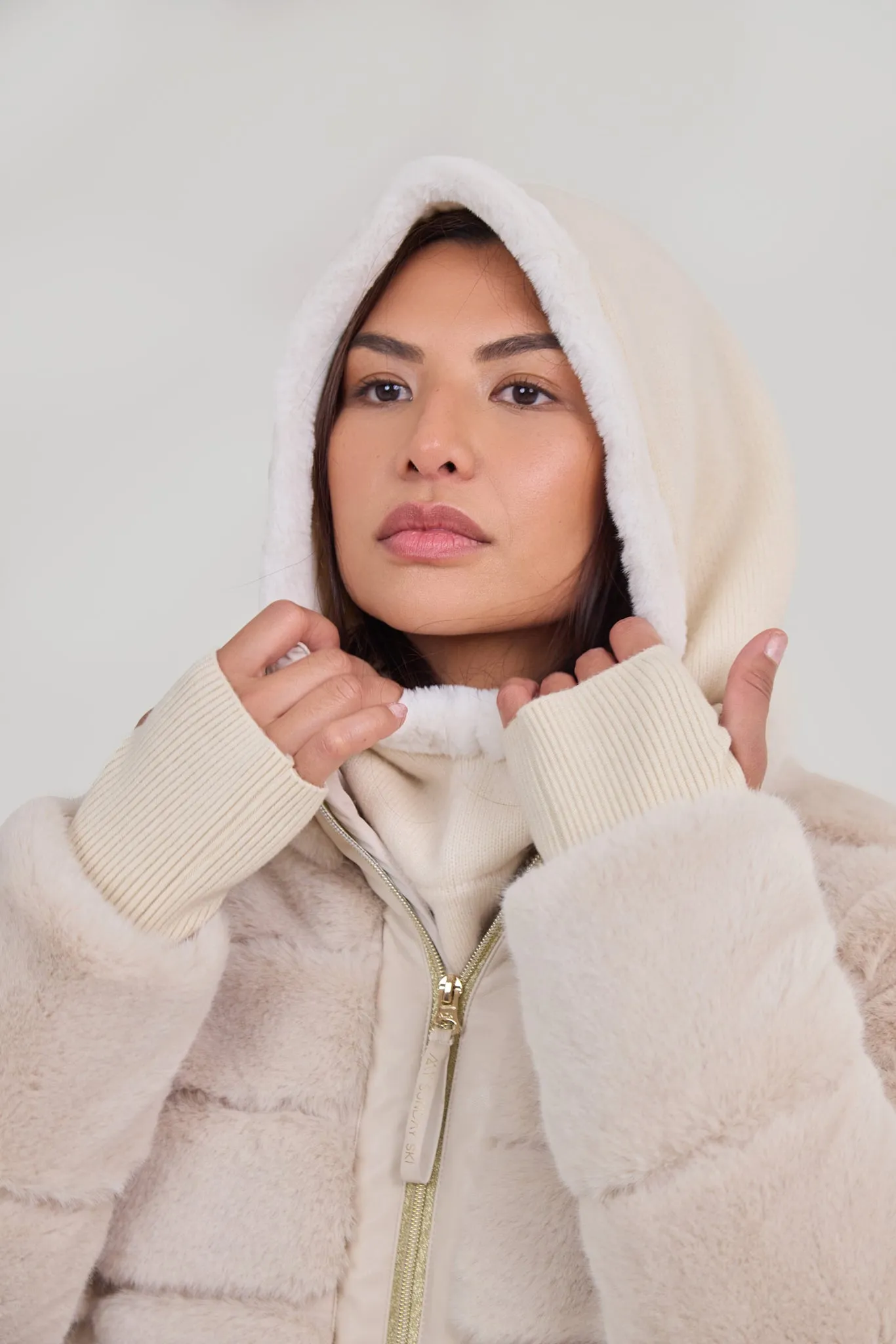 Ski Hood / Snood - Cream sold by My Sunday Ski product image thumbnail 2