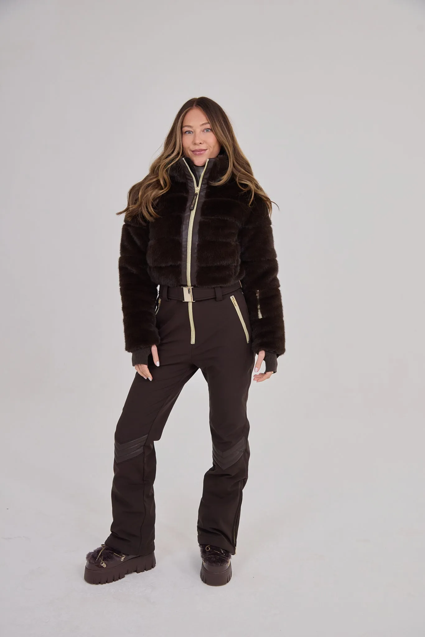 Altitude Faux Fur Ski Suit - Chocolat Chaud sold by My Sunday Ski product image thumbnail 2