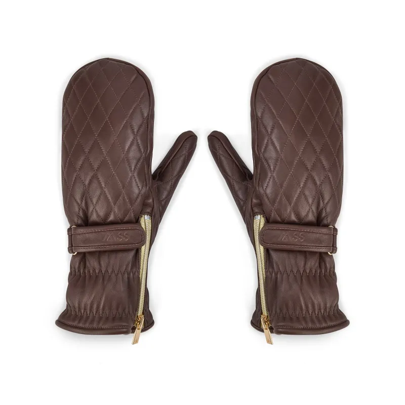 Wanderlust Shearling Ski Mittens - Chocolate sold by My Sunday Ski