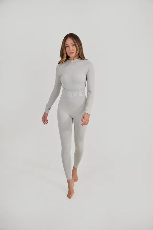 Ribbed Base Layer Set - Soft Grey sold by My Sunday Ski