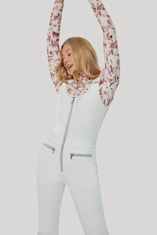 Quilted Velvet Ski Overall - White sold by My Sunday Ski